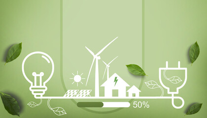 abstract background. renewable energy concept and earth day for natural energy sustainability and li