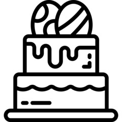 Wall Mural - cake line icon