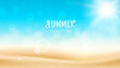 Summer Sand beach sun bokeh background, EPS10 vector illustration