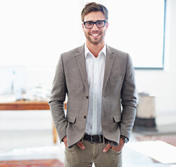 Poster - Bringing fresh ideas to the company. Portrait of a handsome young businessman in his office.