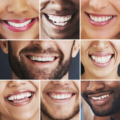 Aufkleber - Happiness is contagious, pass it on. Composite image of an assortment of people smiling.