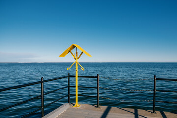 Wall Mural - view of the autumn sea from the pier