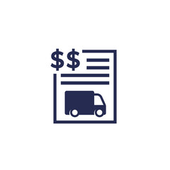 Wall Mural - transportation costs icon with van, vector