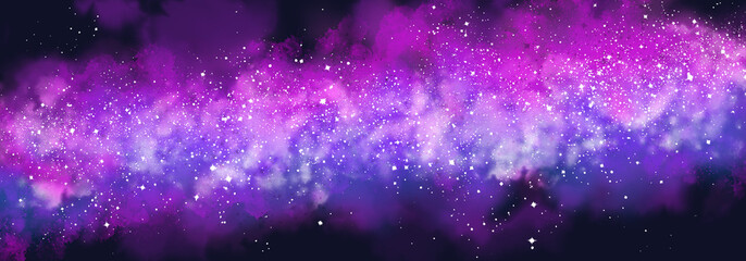 Wall Mural - space background with realistic nebula and lots of shining stars. infinite universe and starry night