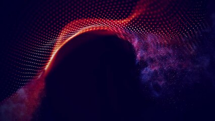 Poster - fire abstract background seamless loop. technology background. red abstract particles.