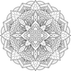 Wall Mural - mandala design for adult coloring page