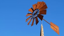 A Tower With A Fan On An African Farm, It Rotates With The Help Of Wind Force.