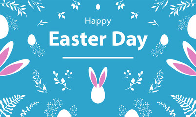 happy easter egg bunny rabbit background logo icon vector wallpaper  flat art poster template vector