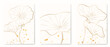 © VectorART - Luxury art background with golden lotus leaves. Botanical floral drawings for interior design, packaging, wallpapers, banners in white and gold color.