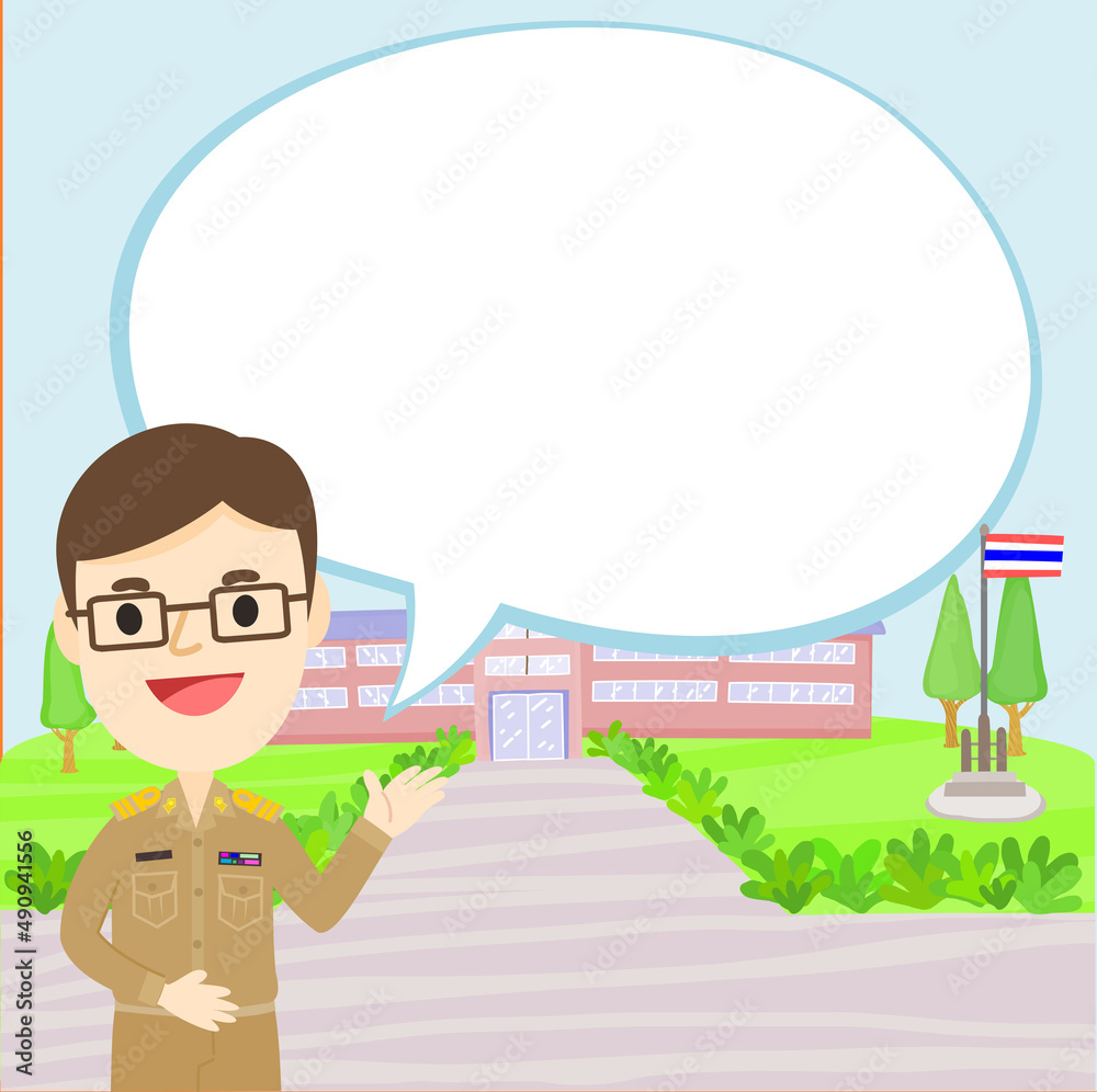 Cartoon Cute Thai Teacher Character. Stock Vector | Adobe Stock