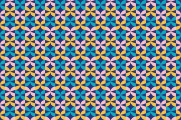 Wall Mural - Minimal geometric texture seamless pattern. Repeating simple geometrical shapes modern background.