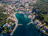 Fototapeta Łazienka - Aerial drone photo of  kassiopi, corfu , greece