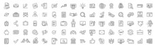 Business And Finance Line Icons Collection. Big UI Icon Set. Thin Outline Icons Pack. Vector Illustration Eps10