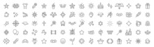 Celebration And Stars Line Icons Collection. Big UI Icon Set. Thin Outline Icons Pack. Vector Illustration Eps10