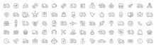 Delivery And Shopping Line Icons Collection. Big UI Icon Set. Thin Outline Icons Pack. Vector Illustration Eps10