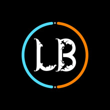 LB  Letter Logo. Black Background.