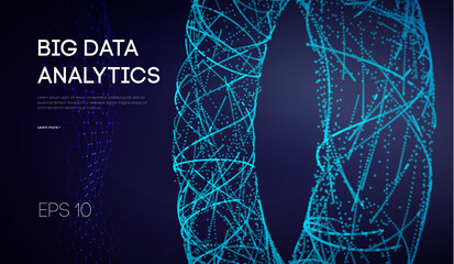 Poster - big data network information background. internet analytics and computer technology. business analys