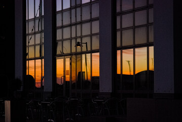 Wall Mural - Sunset reflection over Malmo, Sweden