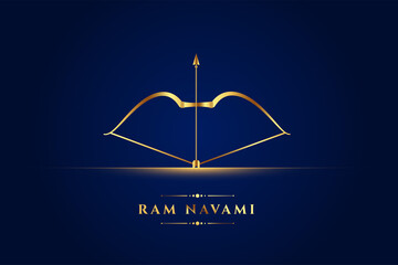 Wall Mural - golden bow arrow ram navami greeting design