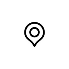 Aufkleber - simple location icon with outlined style design, modern flat location point symbol template vector