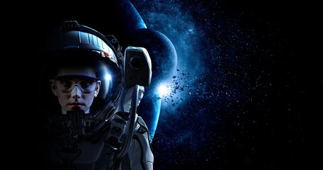 Wall Mural - astronaut and space exploration theme.
