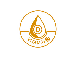 Poster - vitamin d icon, oil drop, logo vector illustration 