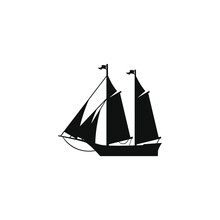 Sailboat Silhouette Vector Design For Logo Icon