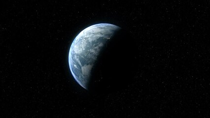 Aufkleber - A cinematic simulation dropping out of light speed approaching planet Earth. World map element of this clip furnished by NASA : https://visibleearth.nasa.gov/collection/1484/blue-marble