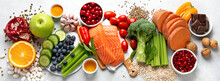 Anti Aging Foods On Light Background.