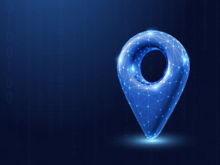 Fototapete - 2d rendering Red map pointer