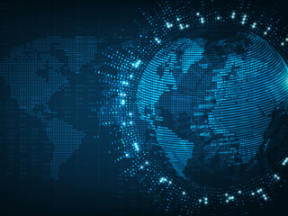 2d illustration global network digital background