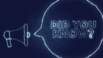 Fototapete - Megaphone banner with speech bubble and text did you know. Plexus style of green glowing dots and lines
