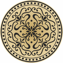 Vector Round Gold Classic Ornament. Circle With European Classical Ornament. Ancient Greece, Roman Empire. Renaissance, Borocco.
