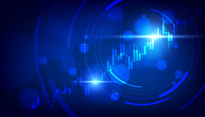 Poster - Stock market and exchange candlestick chart. Cryptocurrency concept of growth planning and business strategy background.