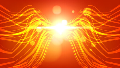 Poster - abstract lines fire phoenix wing background.