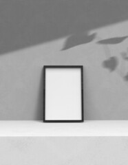 Poster - frame background using 3D rendering and geometry. Framed background mock-up for poster design or exhibition of artwork. 3d rendering illustration.
