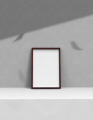 Poster - frame background using 3D rendering and geometry. Framed background mock-up for poster design or exhibition of artwork. 3d rendering illustration.
