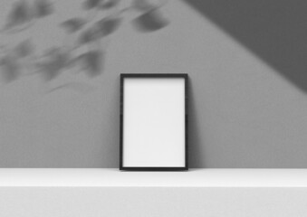 Poster - frame background using 3D rendering and geometry. Framed background mock-up for poster design or exhibition of artwork. 3d rendering illustration.
