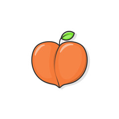 Wall Mural - Cartoon icon of peach. Peach icon