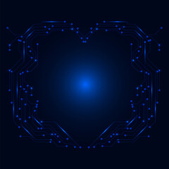 Fototapete - Circuit Board Copy Space Template Design Technology Futuristic Vector Background.