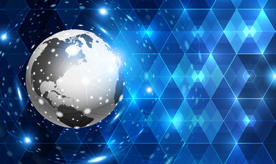 Poster - global network connection covering the earth with lines of innovative perception. concept of 5g wire