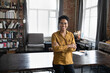 © fizkes - Happy confident young Black business woman, freelance professional, entrepreneur head shot portrait. Cheerful short haired female leader, employee posing in home office. Corporate head shot portrait