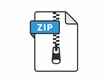 圧縮したZIPファイルのアイコンイラスト