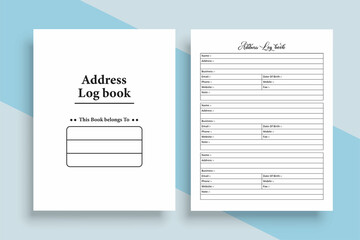 Poster - KDP interior address notebook template. Personal or business purpose information tracker interior. KDP interior log book. Personal information and address tracker notebook template.