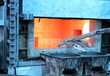 aluminum furnace with molten metal