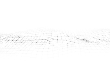 Poster - abstract technology wave of particles and line. big data visualization. light background with motion