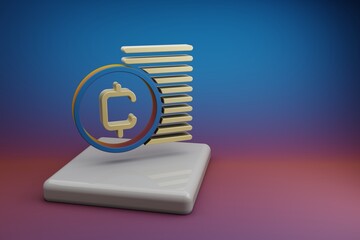 Poster - wonderful cryptocurrency coin save icons. beautiful symbol icons on a ceramic stand and bright color