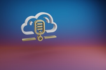 Aufkleber - Beautiful Cloud Database Server symbol icon on a bright colored background. 3d rendering illustration. Background pattern for design. Web Hosting..