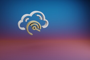 Poster - Beautiful Cloud Server Speed symbol icon on a bright colored background. 3d rendering illustration. Background pattern for design. Web Hosting..