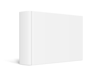 Aufkleber - Vector mockup of standing horizontal hardcover book with white blank cover isolated.